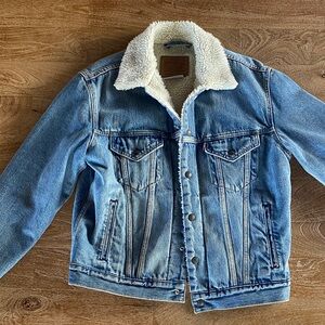 Sherpa lined vintage Levi jacket, unisex